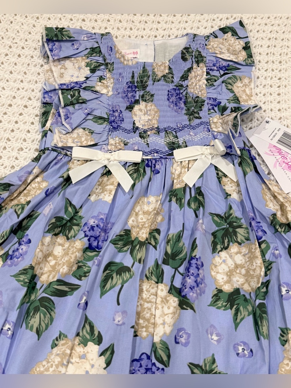 Bonnie Jean Little Girls Sleeveless Flutter Fit + Flare Dress in hydrangea Sz 6 - Picture 2 of 7